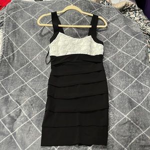 A black and white dress